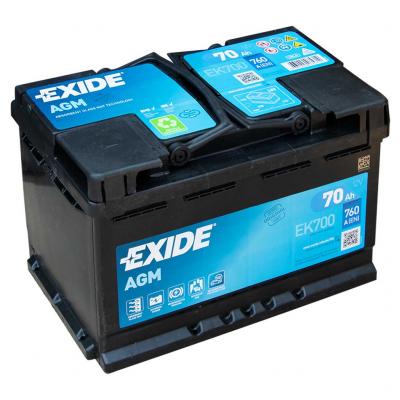 Exide AGM EK700 akkumulátor, 12V 70Ah 760A J+ EU, magas